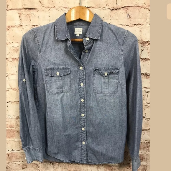 J. Crew Factory Tops - J. Crew Denim Shirt XS Chambray Blouse Blue Jean